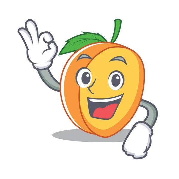 Ok abricot personnage dessin animé style — Image vectorielle