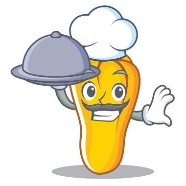 Şef gıda kaju maskot karikatür tarzı ile