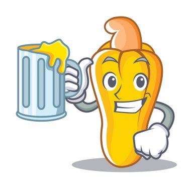 Suyu kaju maskot karikatür tarzı ile