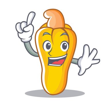 Parmak kaju maskot karikatür tarzı