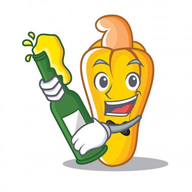 Bira kaju maskot karikatür tarzı ile