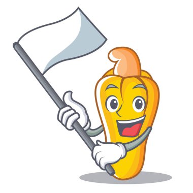 Bayrak kaju maskot karikatür tarzı ile