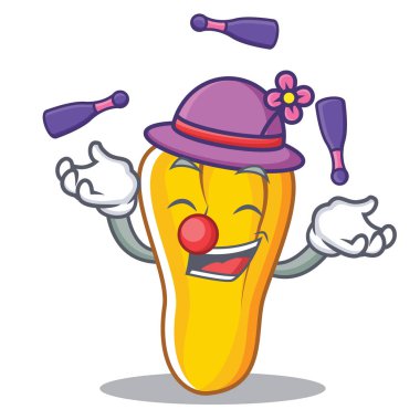 Kaju maskot karikatür tarzı hokkabazlık