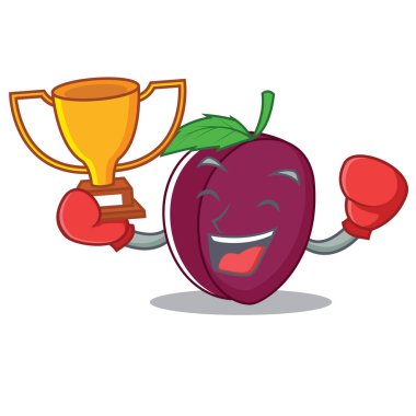 Boks şampiyonu Erik maskot karikatür tarzı