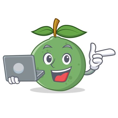 Dizüstü guava karakter karikatür tarzı ile