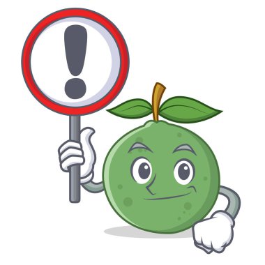 İşareti guava karakter karikatür tarzı ile