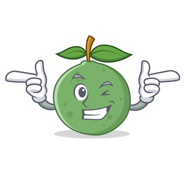 Wink guava karakter karikatür tarzı