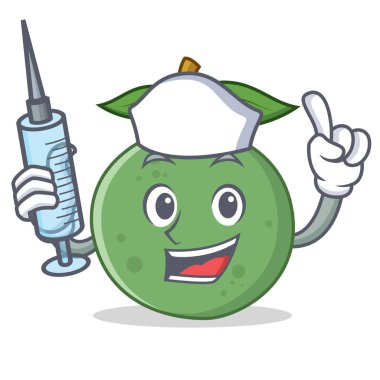 Hemşire guava karakter karikatür tarzı