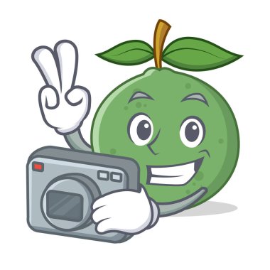 Fotoğrafçı guava maskot karikatür tarzı