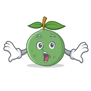 Sürpriz guava maskot karikatür tarzı