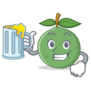 Suyu guava maskot karikatür tarzı ile