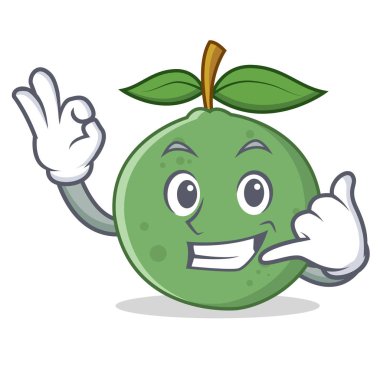 Guava maskot karikatür tarzı beni ara