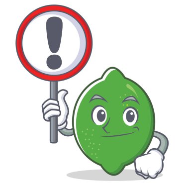 İşareti kireç karakter karikatür tarzı ile