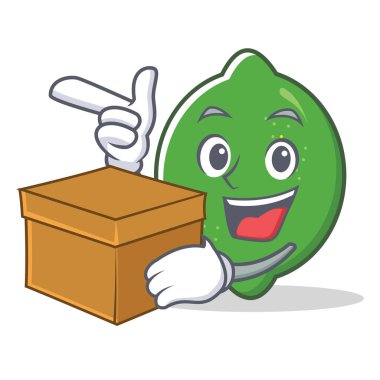 Kutusu kireç karakter karikatür tarzı ile