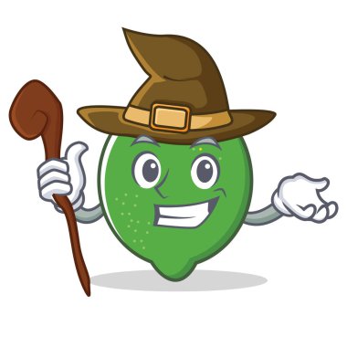 Cadı kireç maskot karikatür tarzı