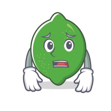 Korkarım kireç maskot karikatür tarzı