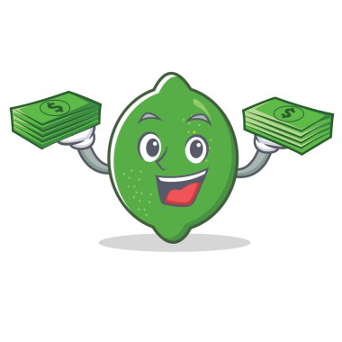 Para kireç maskot karikatür tarzı ile