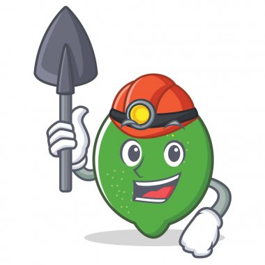 Madenci kireç maskot karikatür tarzı