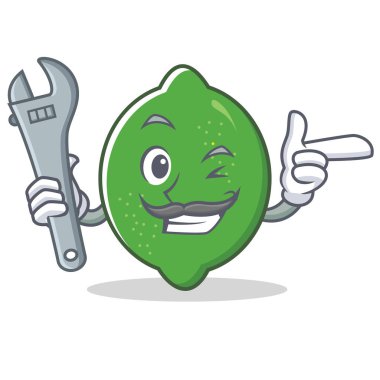 Mekanik kireç maskot karikatür tarzı