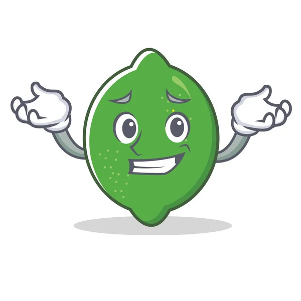 Grinning lime character cartoon style — Stock Vector