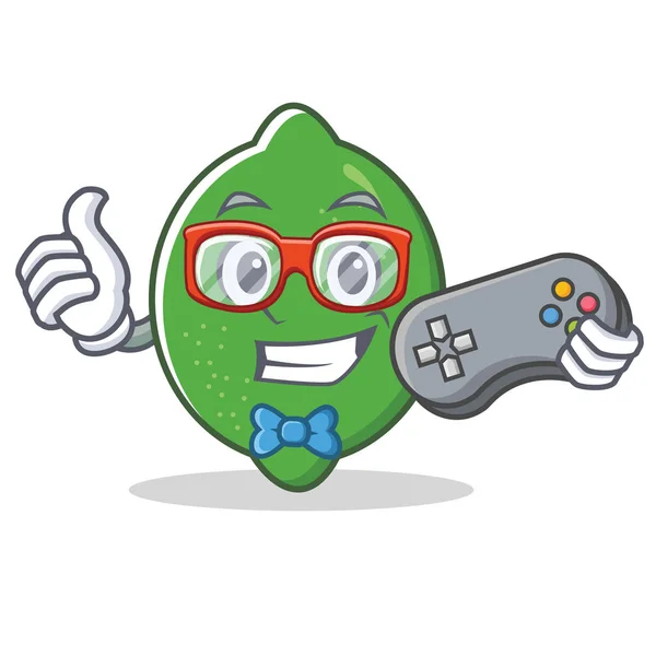 Gamer lime mascot การ์ตูนสไตล์ — ภาพเวกเตอร์สต็อก