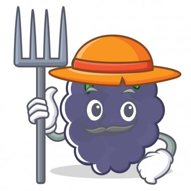 Çiftçi blackberry karakter karikatür tarzı