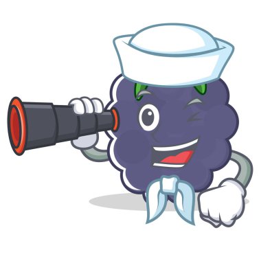 Denizci dürbün blackberry maskot karikatür tarzı ile