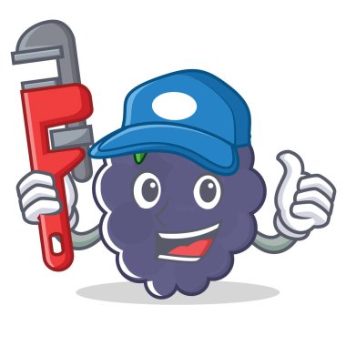 Tesisatçı blackberry maskot karikatür tarzı