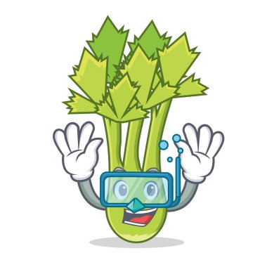 Dalış kereviz karakter karikatür tarzı