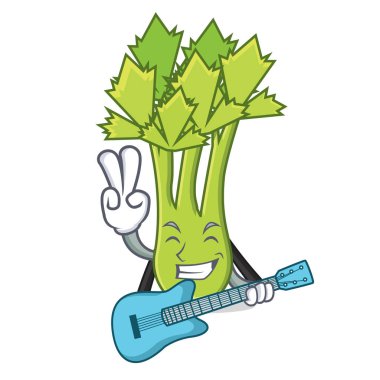 Gitar kereviz maskot karikatür tarzı ile