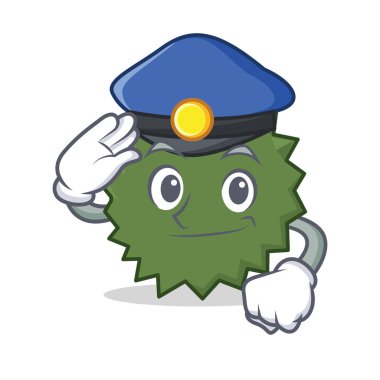 Polis Durian karakter karikatür tarzı
