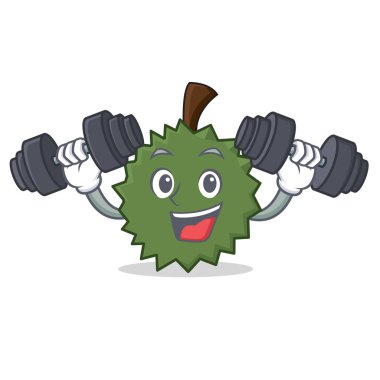 Fitness Durian karakter karikatür tarzı