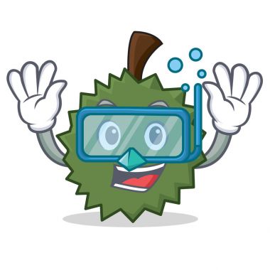 Dalış Durian karakter karikatür tarzı