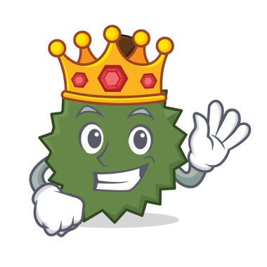 Kral Durian maskot karikatür tarzı