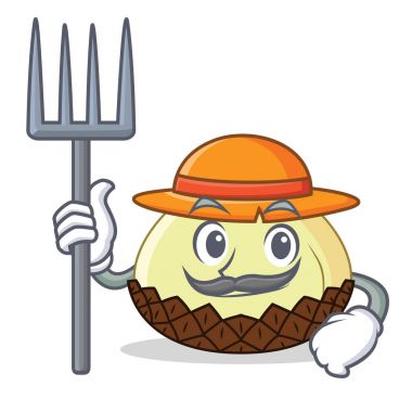 Çiftçi yılan meyve karikatür karakter