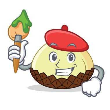 Sanatçı yılan meyve karikatür karakter