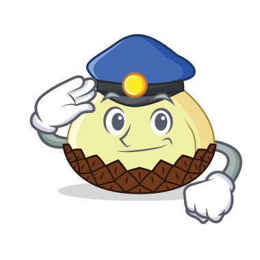 Polis yılan meyve karakter karikatür