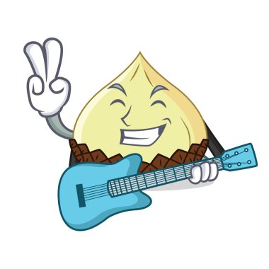 Gitar yılan meyve maskot karikatür ile