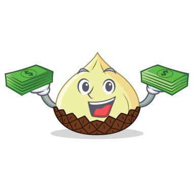 Para yılan meyve maskot karikatür ile