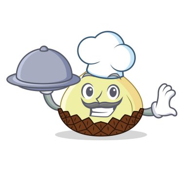 Şef gıda yılan meyve maskot karikatür ile