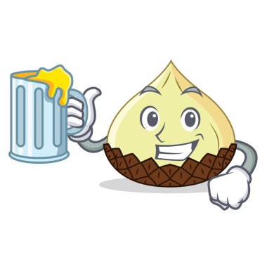 Suyu yılan meyve maskot karikatür ile