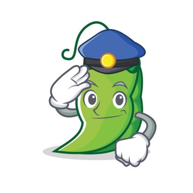 Polis bezelye karakter karikatür tarzı