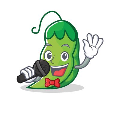 Bezelye maskot karikatür tarzı şarkı