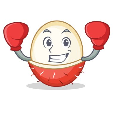 Boks rambutan karakter karikatür tarzı