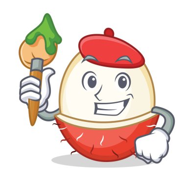 Sanatçı rambutan karakter karikatür tarzı