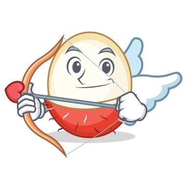 Aşk tanrısı rambutan karakter karikatür tarzı