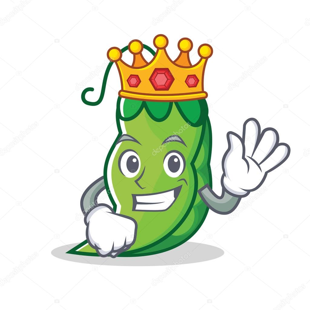 King peas mascot cartoon style
