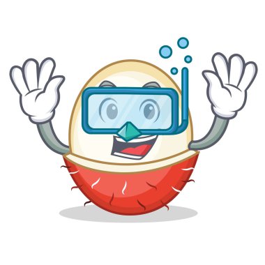 Dalış rambutan karakter karikatür tarzı