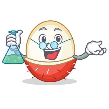 Profesör rambutan karakter karikatür tarzı