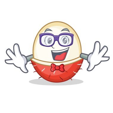 Geek rambutan karakter karikatür tarzı